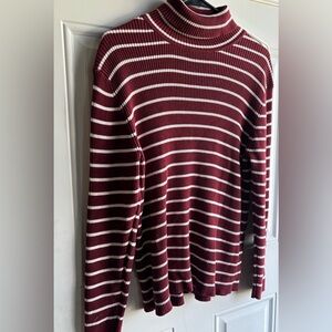 Appleseed's Burgundy and White Striped Knit